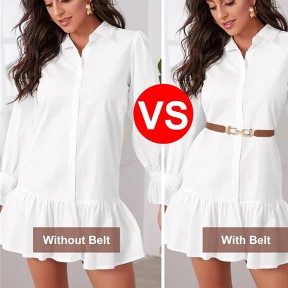 4 Women Skinny Belt for Dresses Retro Stretch Ladies Waist Belt Plus Size